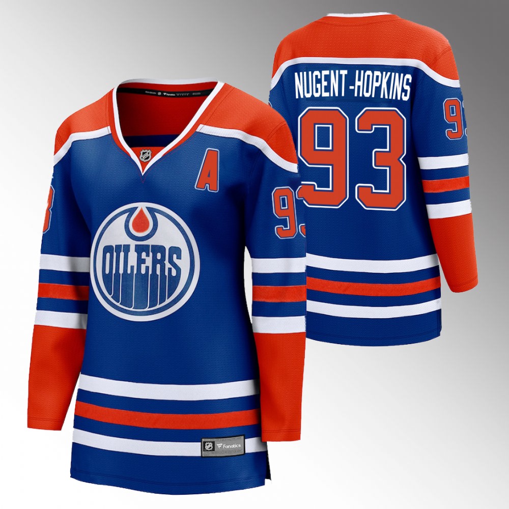 Edmonton Oilers Ryan Nugent-Hopkins Women Royal 2022-23 Home Jersey