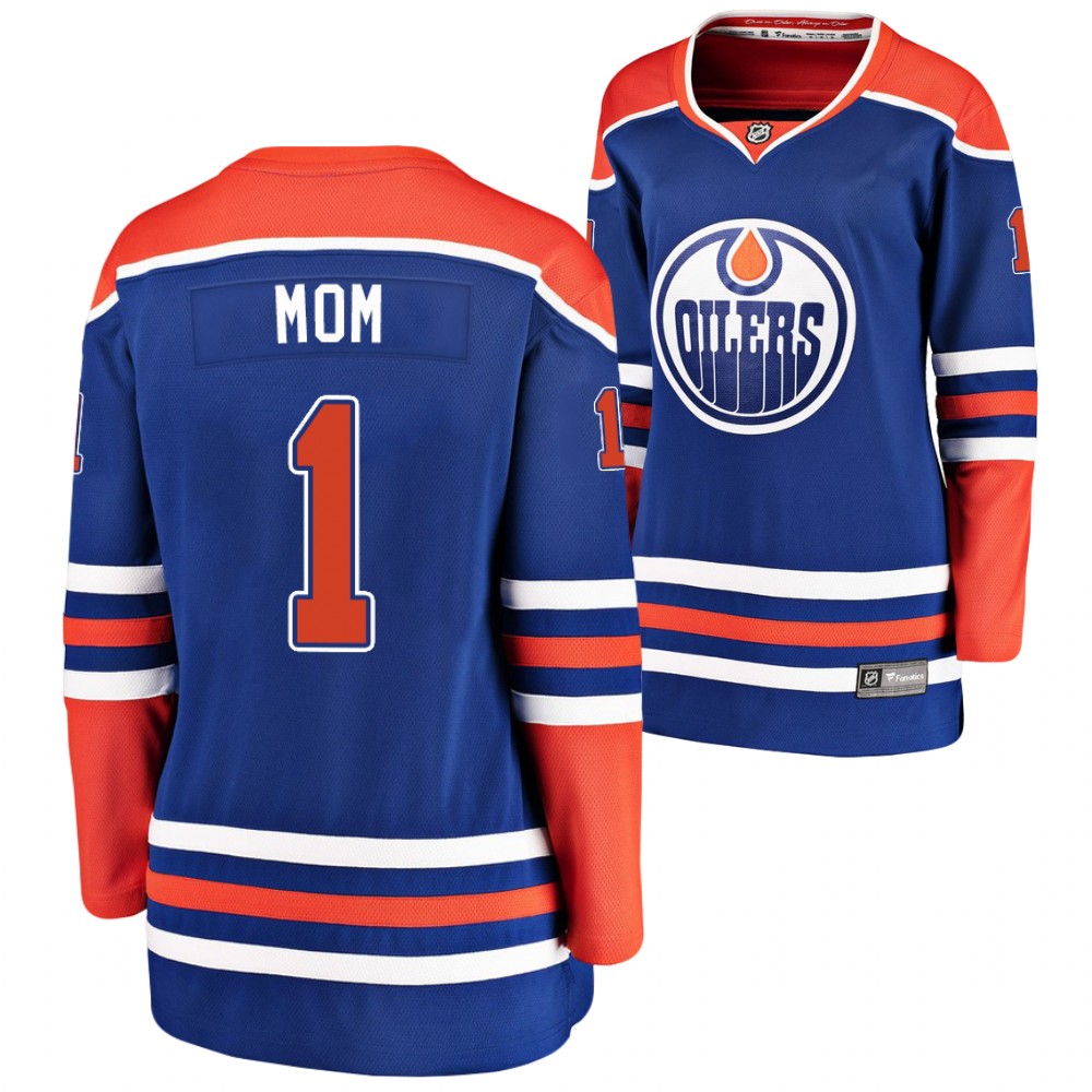 Edmonton Oilers Women Royal NO.1 Mom Jersey