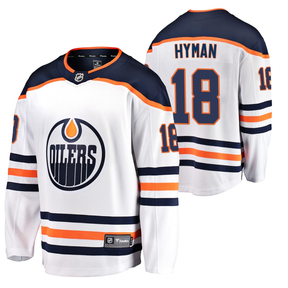 Edmonton Oilers Zach Hyman White 2021 Away Player Jersey