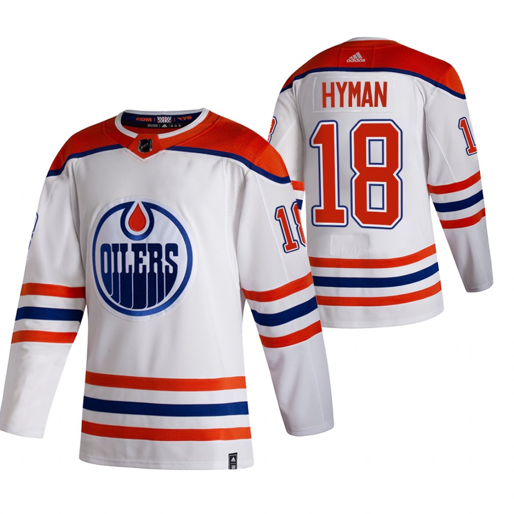 Edmonton Oilers Zach Hyman White 2021 Reverse Retro Special Edition Jersey
