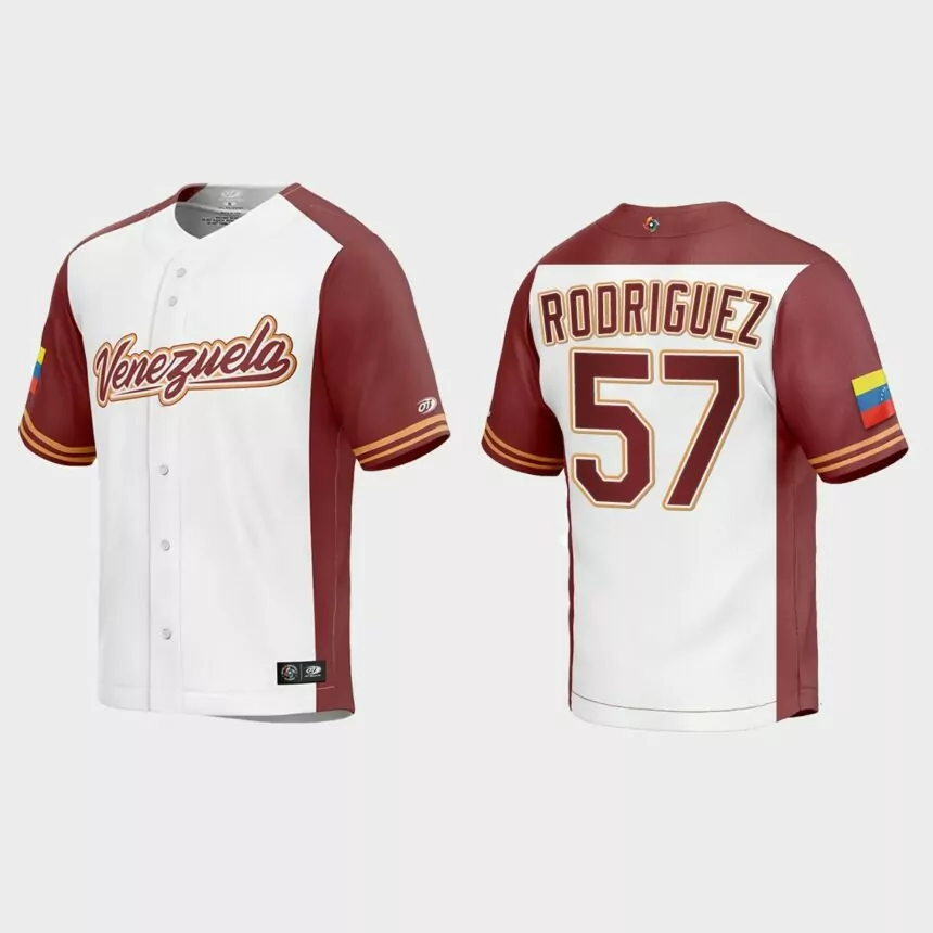 Eduardo Rodriguez Venezuela Baseball 2023 World Baseball Classic Replica Jersey – White