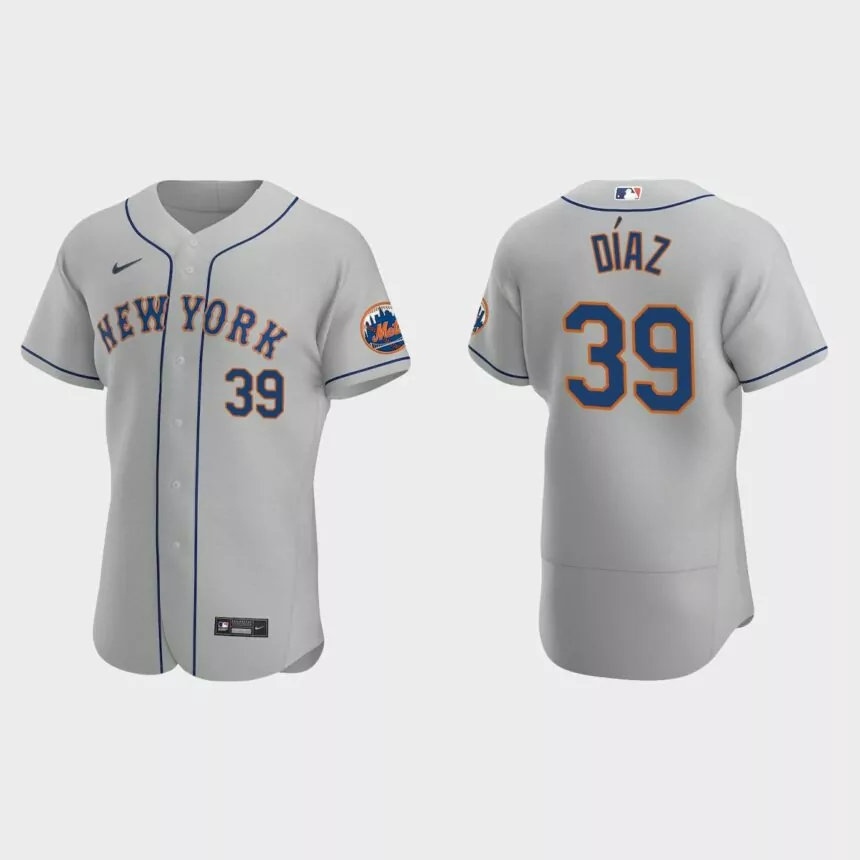 Edwin Diaz #39 New York Mets 2020 Road Authentic Jersey – Gray