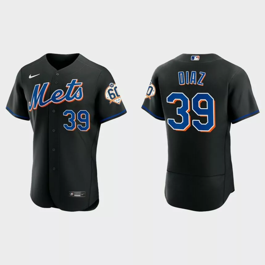 Edwin Diaz New York Mets 60th Anniversary Alternate Authentic Jersey – Black