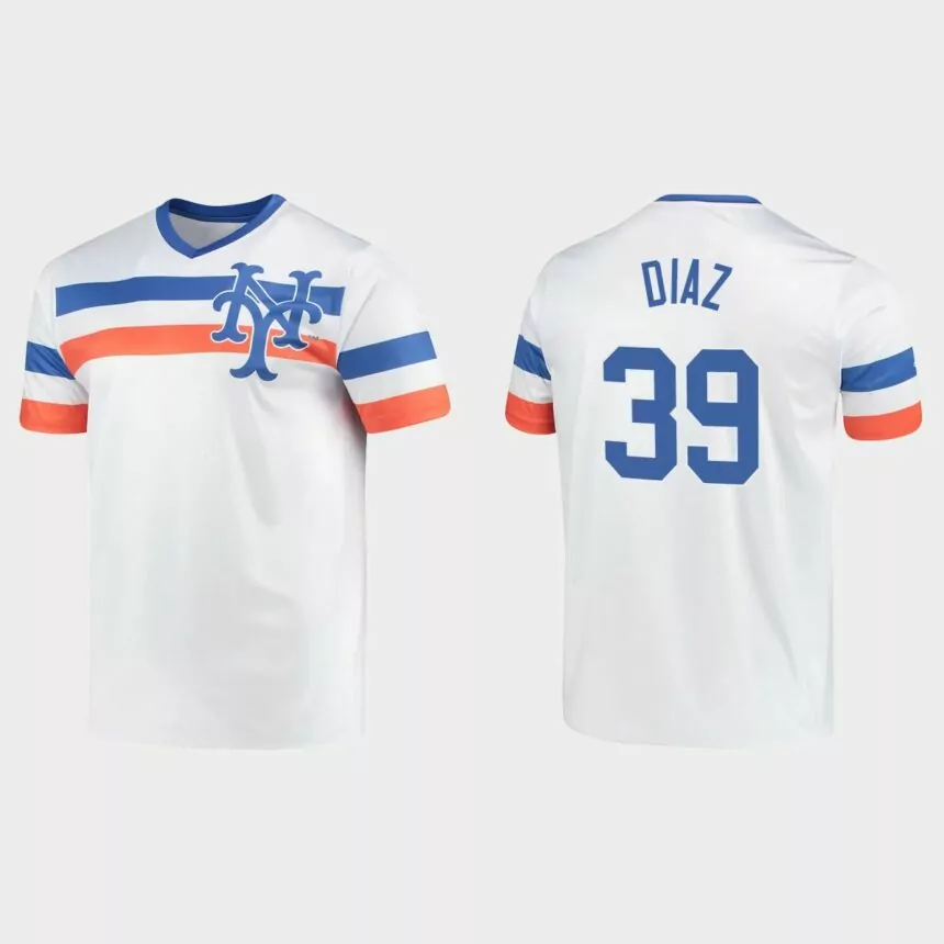 Edwin Diaz New York Mets Cooperstown Collection V-Neck Jersey – White