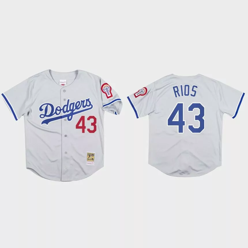 Edwin Rios #43 Los Angeles Dodgers Mitchell & Ness 1981 Authentic Jersey – Gray