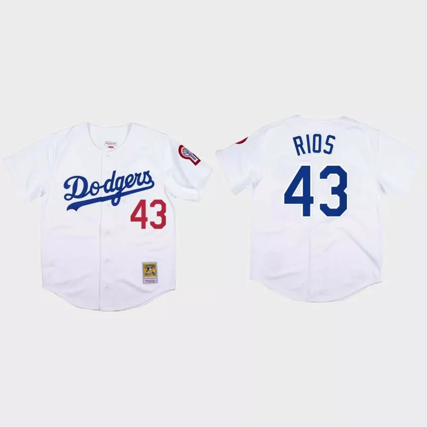 Edwin Rios #43 Los Angeles Dodgers Mitchell & Ness 1981 Authentic Jersey – White