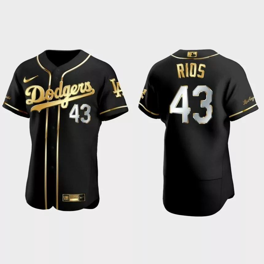 Edwin Rios Los Angeles Dodgers 2021 Gold Program Golden Authentic Jersey – Black