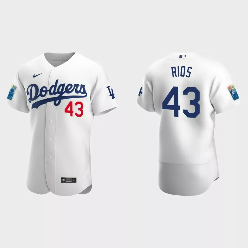 Edwin Rios Los Angeles Dodgers 2022 Dodger Stadium 60th Anniversary Authentic Jersey – White