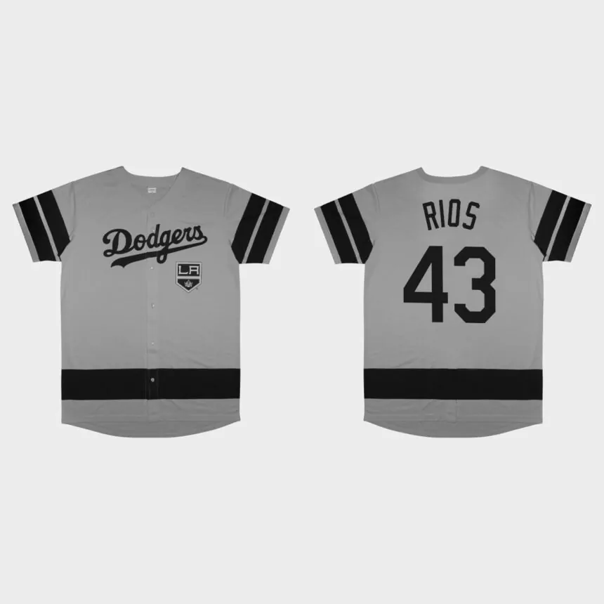 Edwin Rios Los Angeles Dodgers 2022 LA Kings Night Replica Jersey – Gray