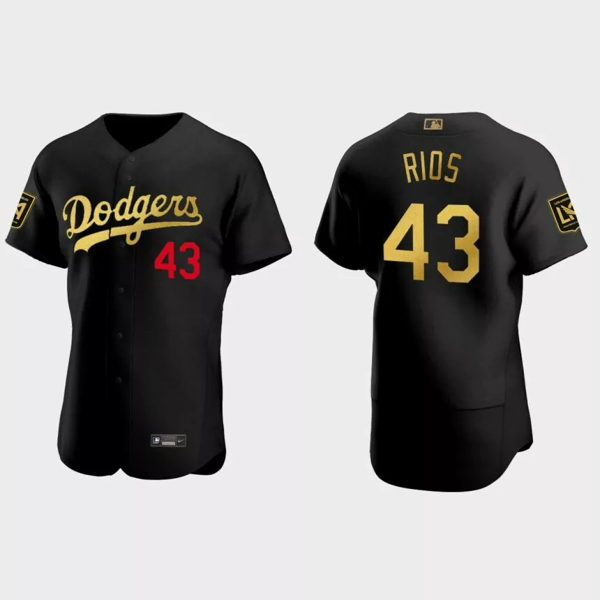 Edwin Rios Los Angeles Dodgers LAFC Night Authentic Jersey – Black