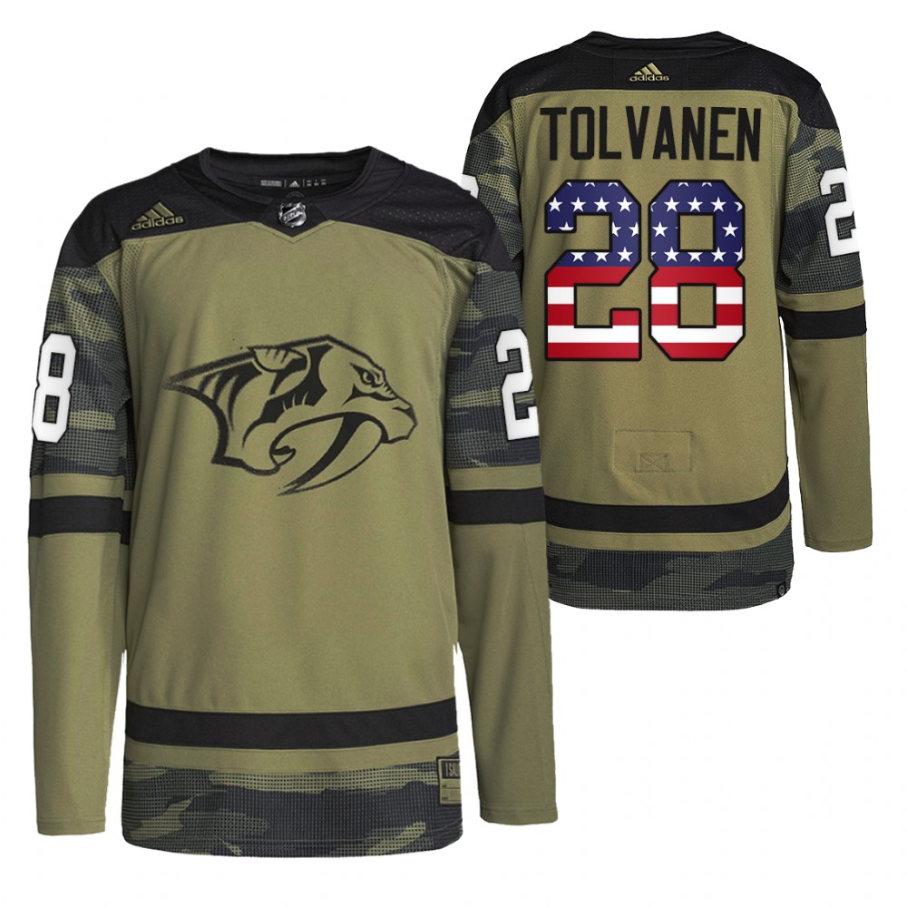 Eeli Tolvanen Predators Military Appreciation Jersey Camo Practice