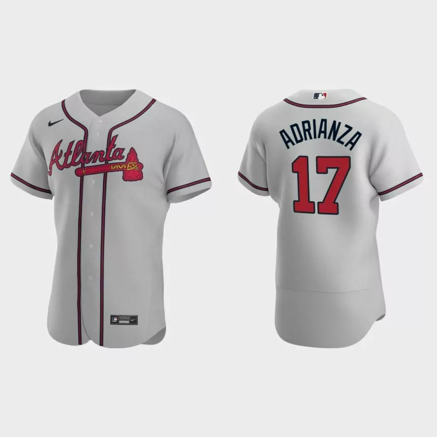 Ehire Adrianza Atlanta Braves Authentic Road Jersey – Gray