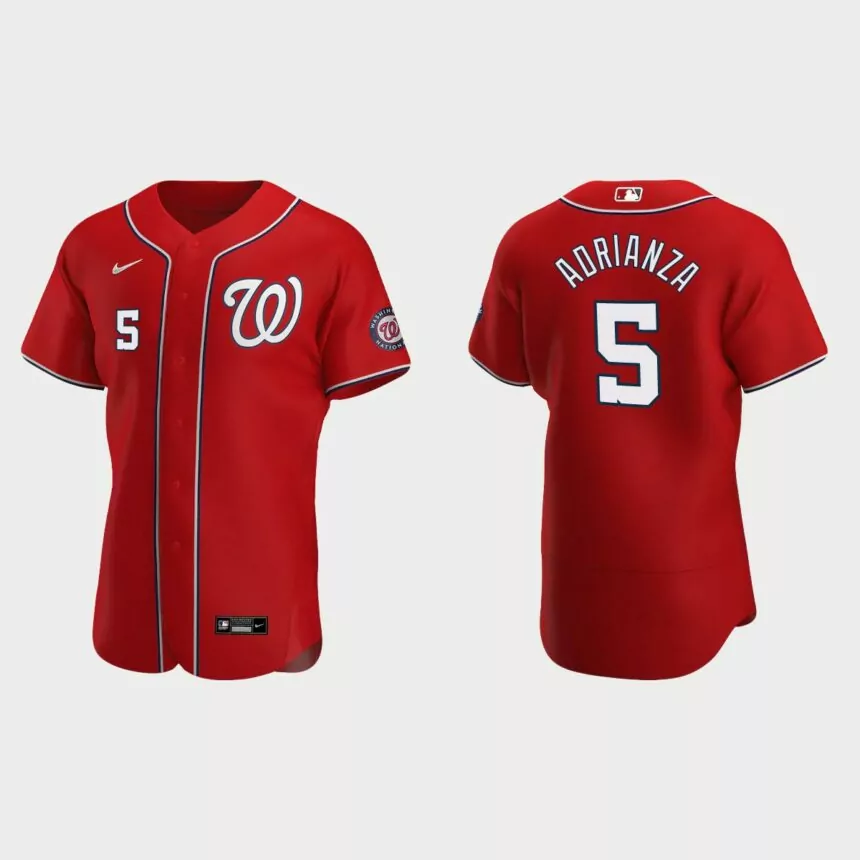 Ehire Adrianza Washington Nationals Authentic Alternate Jersey – Red