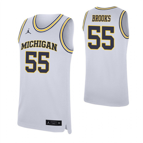 Eli Brooks Jersey White Michigan Wolverines Replica