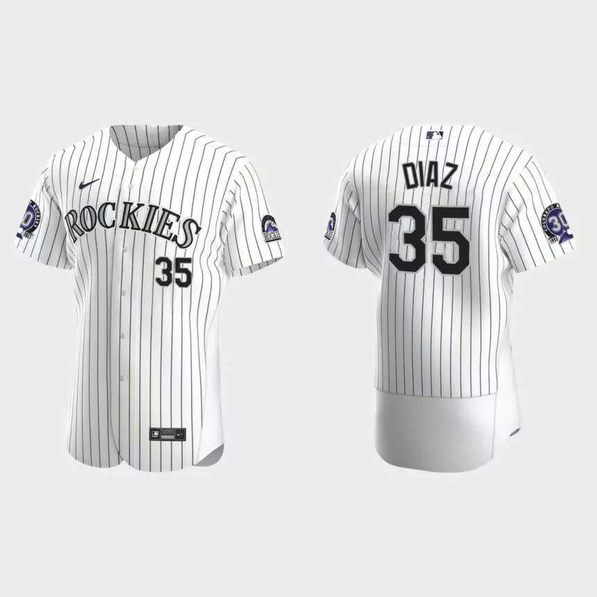 Elias Diaz Colorado Rockies 30th Anniversary Authentic Jersey – White Purple
