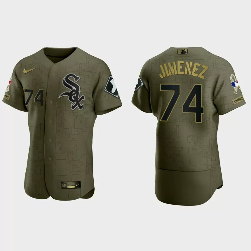 Eloy Jimenez Chicago White Sox 2021 Salute to Service Digital Camo Jersey – Green