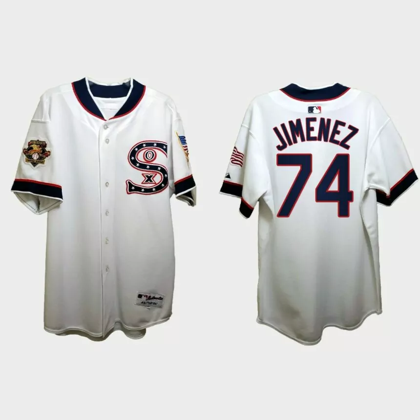 Eloy Jimenez Chicago White Sox Independence Day 1917 Throwback Jersey – White