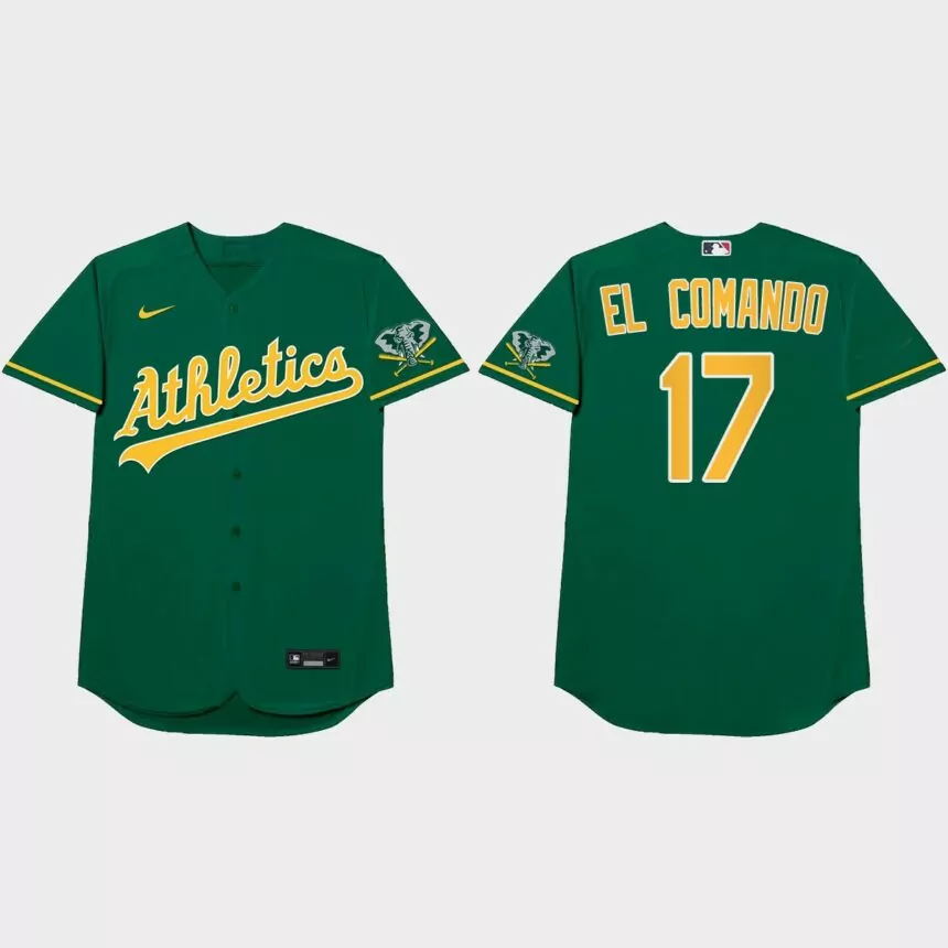 Elvis Andrus 2021 Players’ Weekend El Comando Nickname Jersey – Green