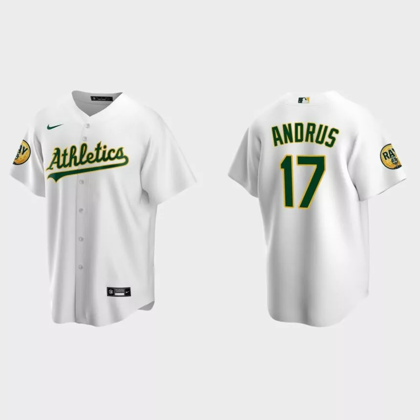 Elvis Andrus Oakland Athletics 2022 Ray Fosse Patch Replica Jersey – White