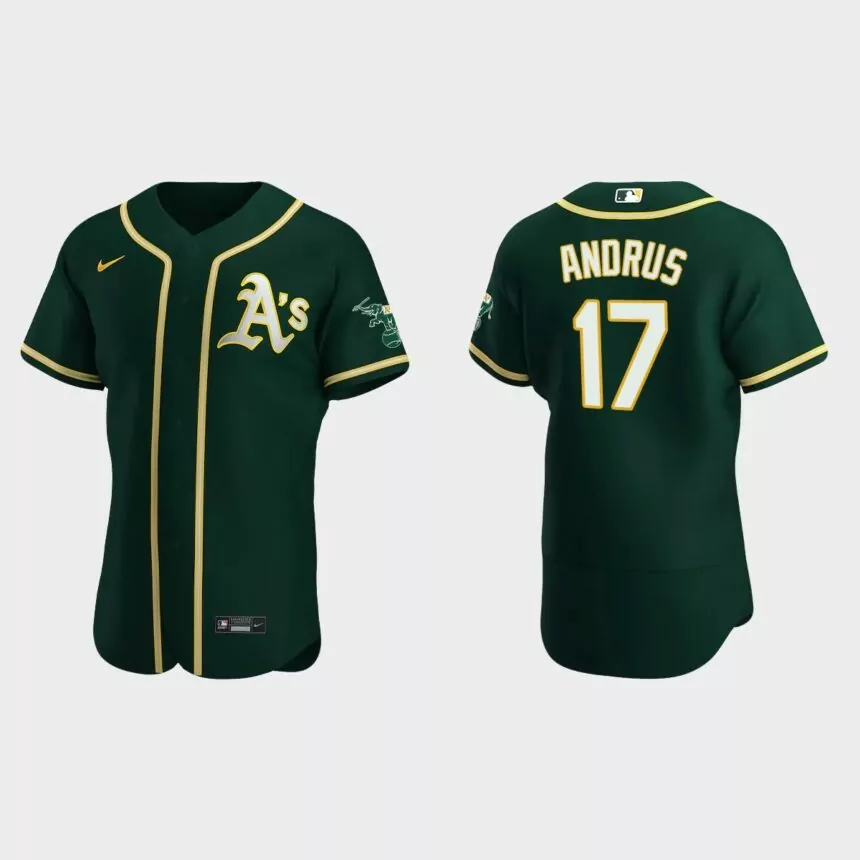 Elvis Andrus Oakland Athletics Authentic Alternate Jersey – Green
