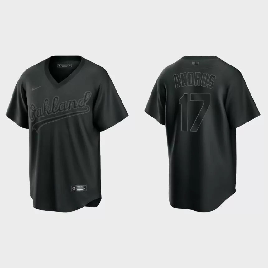 Elvis Andrus Oakland Athletics Pitch Black Fashion Replica Jersey – Black