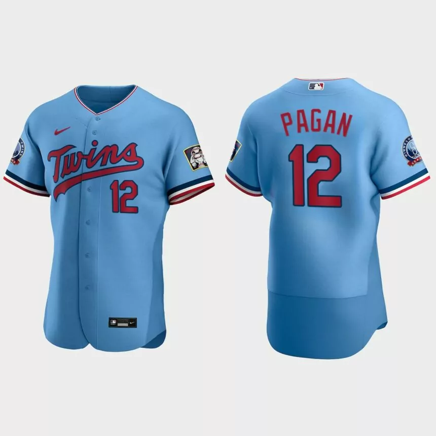 Emilio Pagan Minnesota Twins Authentic Alternate Jersey – Light Blue