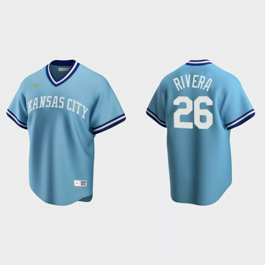 Emmanuel Rivera Kansas City Royals Cooperstown Collection Road Jersey – Light Blue