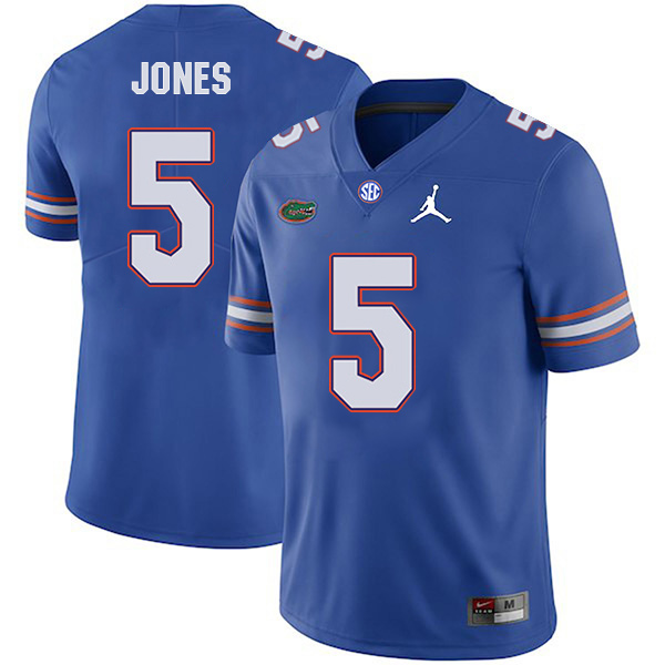 Emory Jones Florida Gators Men's Jersey - #5 NCAA Blue Stitched Jordan Authentic