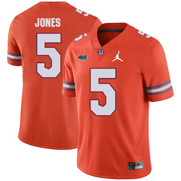 Emory Jones Florida Gators Men's Jersey - #5 NCAA Orange Stitched Jordan Authentic