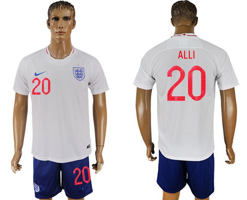 England #20 ALLI Home Soccer Country Jersey