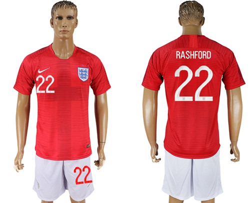 England #22 Rashford Away Soccer Country Jersey