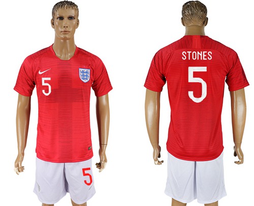 England #5 Stones Away Soccer Country Jersey