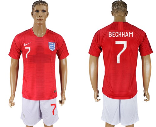 England #7 Beckham Away Soccer Country Jersey