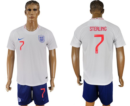 England #7 Sterling Home Soccer Country Jersey