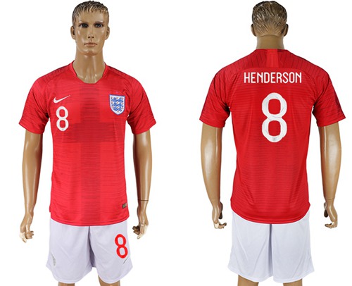 England #8 Henderson Away Soccer Country Jersey