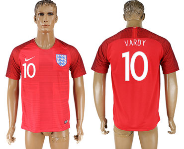 England 10 VARDY Away 2018 FIFA World Cup Thailand Soccer Jersey