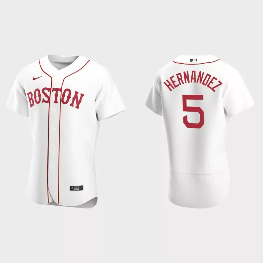 Enrique Hernandez #5 Boston Red Sox Authentic Alternate Jersey – White