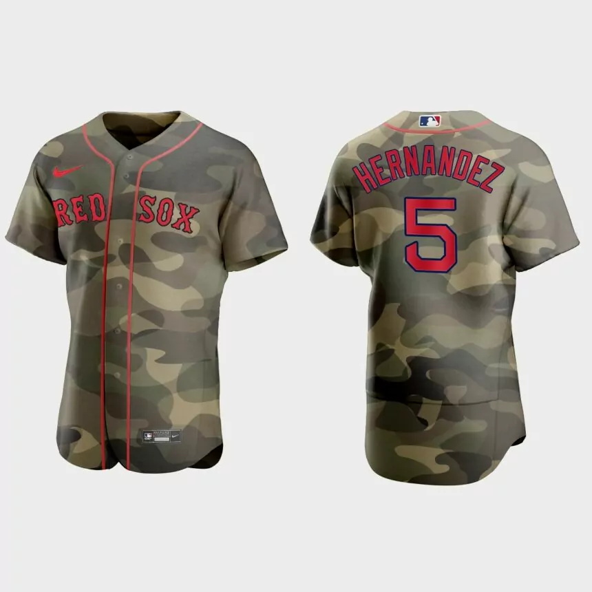Enrique Hernandez Boston Red Sox 2021 National Armed Forces Day Authentic Jersey – Camo