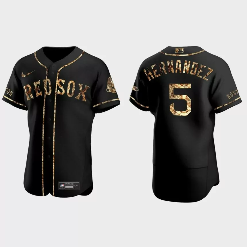 Enrique Hernandez Boston Red Sox Python Skin Authentic Jersey – Black