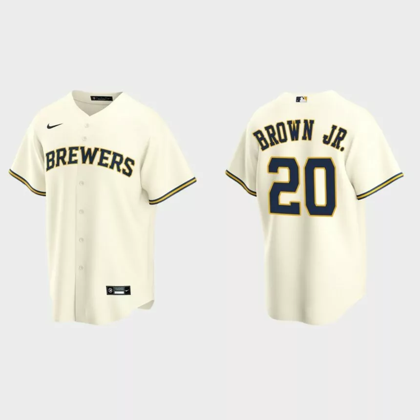 Eric Brown Jr. Milwaukee Brewers 2022 MLB Draft Home Replica Jersey – Cream