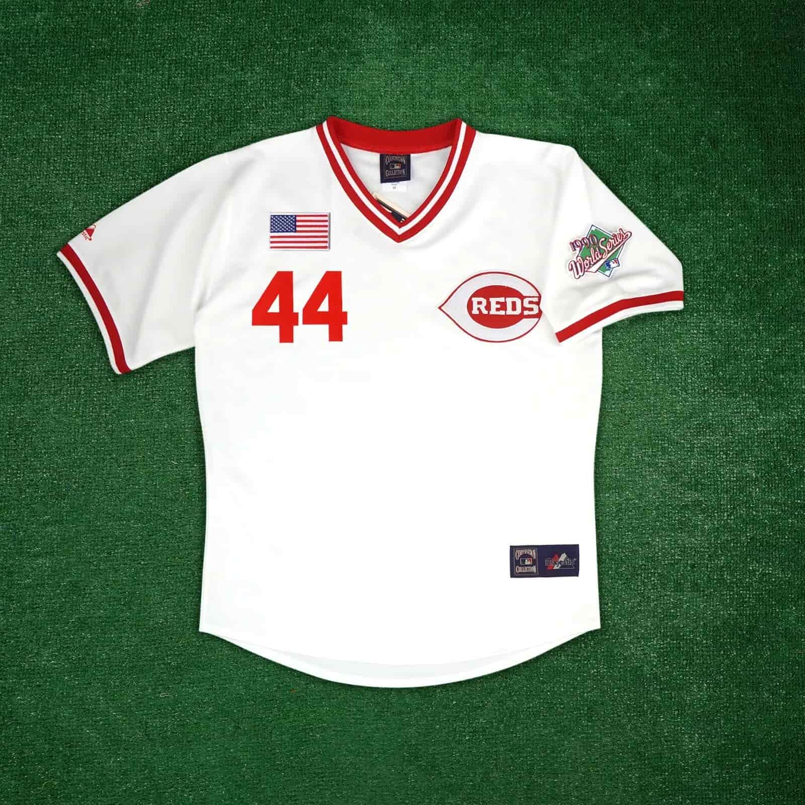 Eric Davis 1990 Cincinnati Reds World Series Men's Home White Cooperstown Jersey