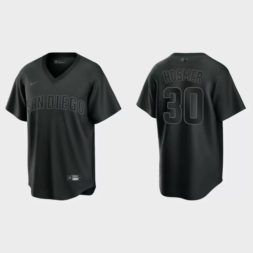 Eric Hosmer San Diego Padres Pitch Black Fashion Replica Jersey – Black