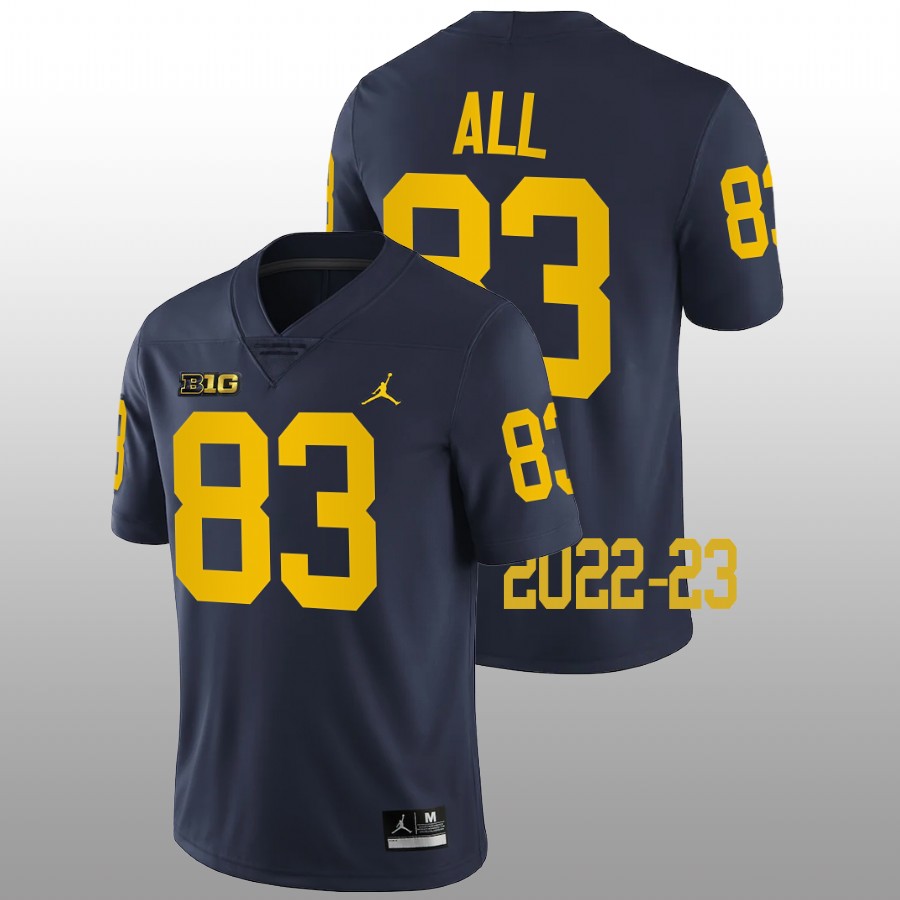 Erick All Michigan Wolverines Navy 2022-23 College Football Game Jersey