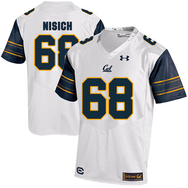 Erick Nisich California Golden Bears Men's Jersey - #68 NCAA White Stitched Authentic