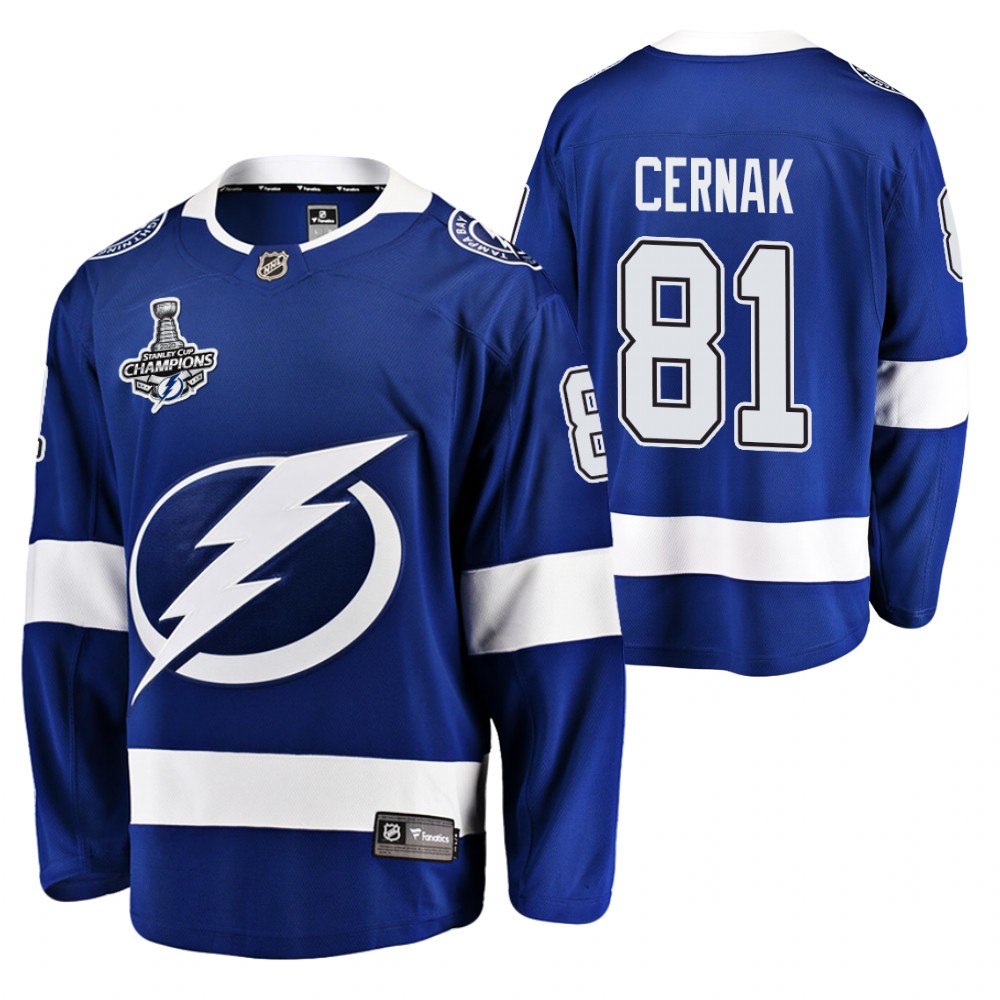 Erik Cernak Lightning 2020 Stanley Cup Champions Blue Home Jersey