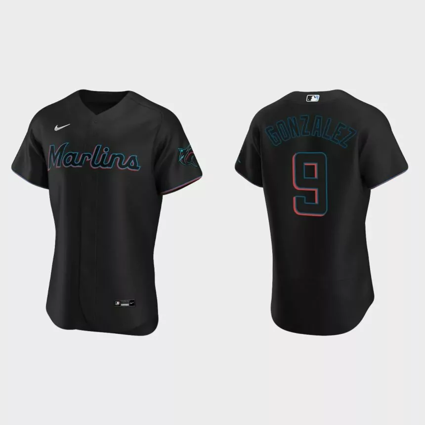 Erik Gonzalez Miami Marlins Authentic Alternate Jersey – Black