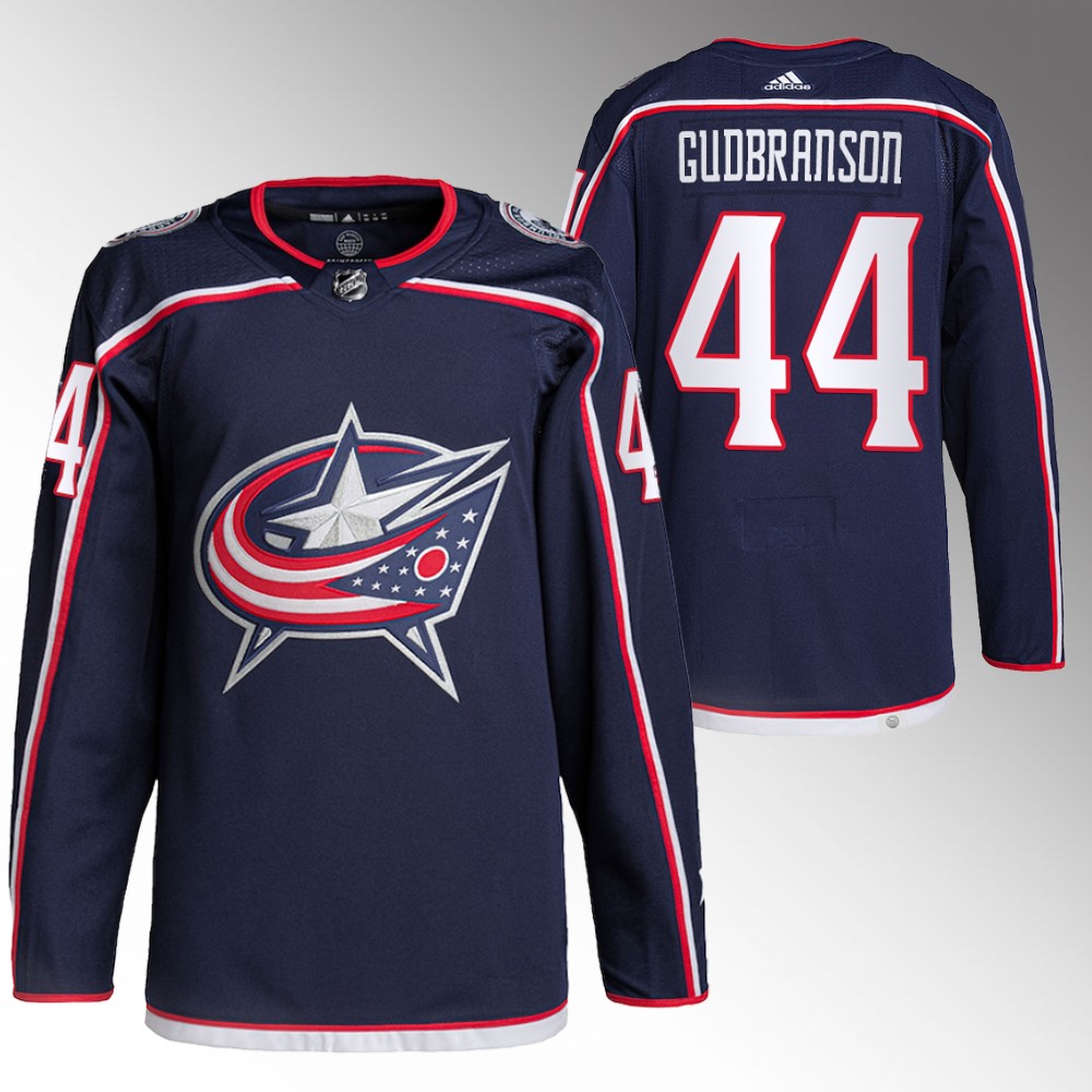 Erik Gudbranson 2022 Columbus Blue Jackets Navy Primegreen Authentic Home Jersey