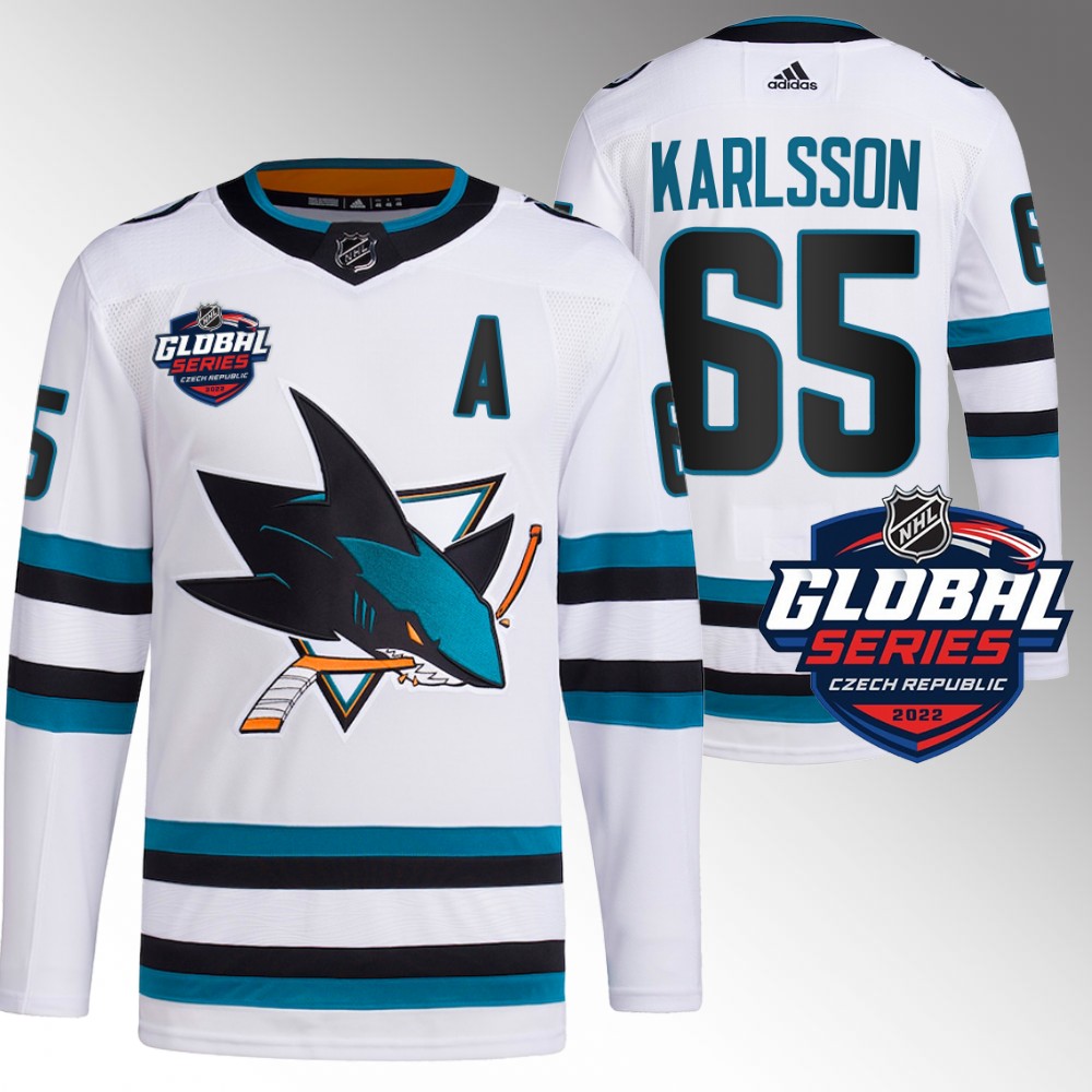 Erik Karlsson San Jose Sharks Primegreen White 2022 Global Series Jersey
