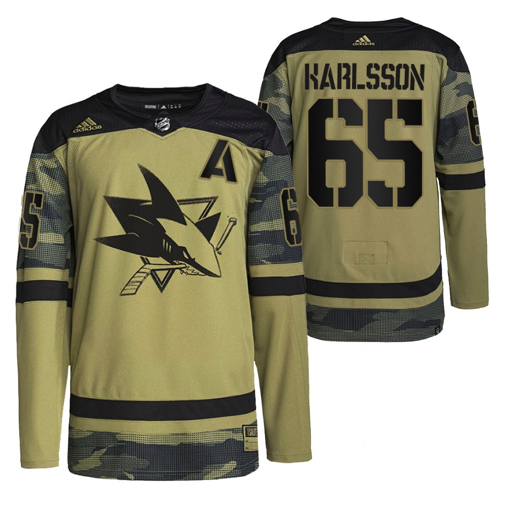 Erik Karlsson Sharks Military Appreciation Jersey Camo Authentic Practice