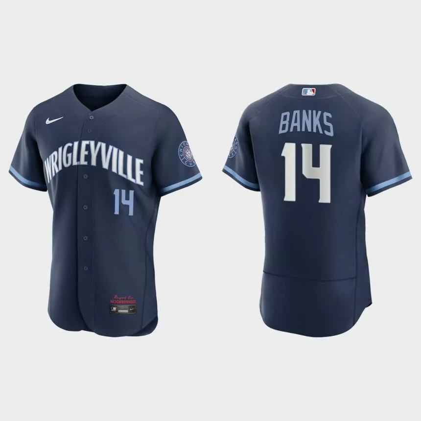 Ernie Banks Chicago Cubs 2021 City Connect Authentic Jersey – Navy